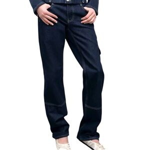 Zara Women’s Dark Wash Straight Leg Jeans Size 2 / 34 | Cargo Pocket Detail